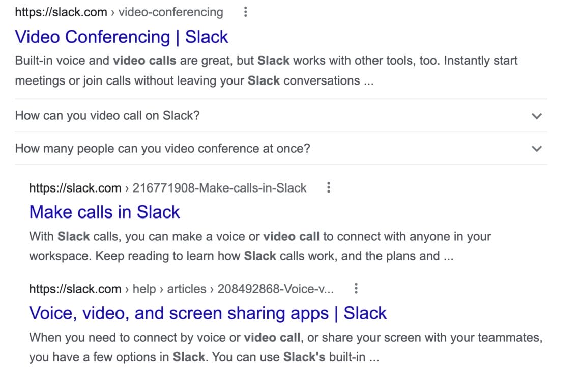 Slack FAQ Rich Result
