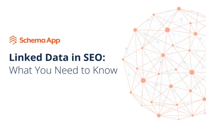 Image with the title 'linked data in seo: what you need to know' and a graphic of a connected graph