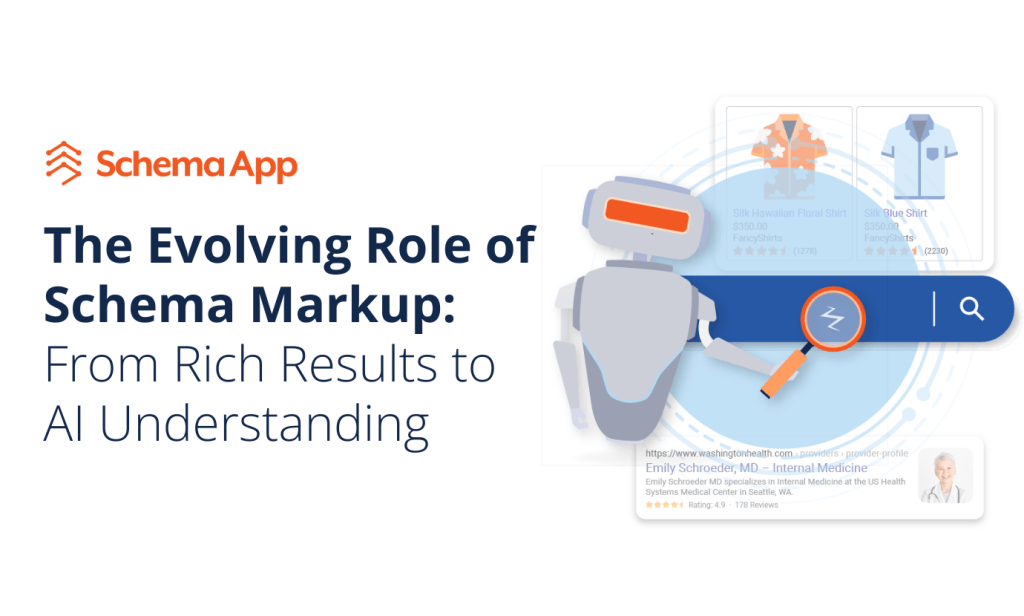 Title image with text: The Evolving Role of Schema Markup: From Rich Results to AI Understanding