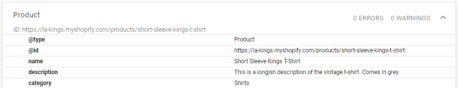 Example contains both micro-data and JSON-LD product markup with no preview showing