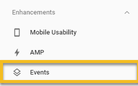 Events Google Search Console